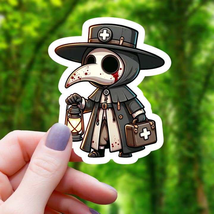 Mimic Gaming Co - Wholesale Sticker - Chibi Plague Doctor With Lantern Sticker - 3"