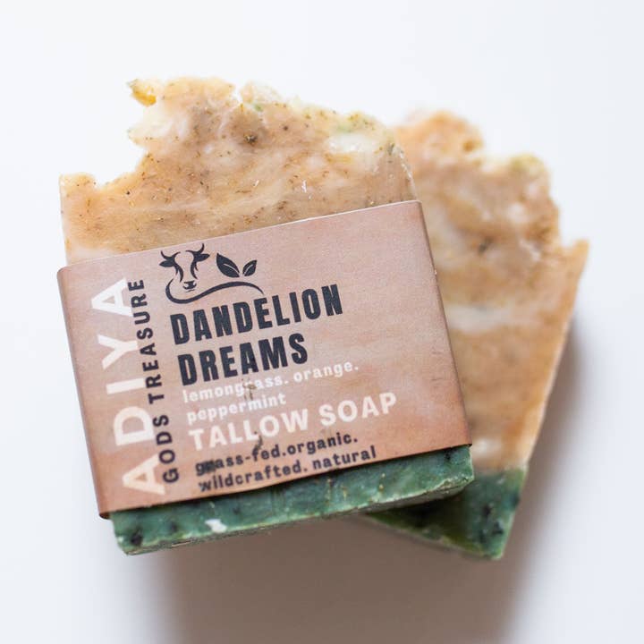 Dandelion Dreams Tallow Body Soap for wholesale by Adiya God's Treasure Beef Tallow & Teas