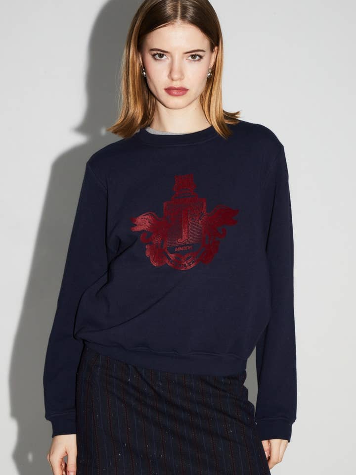 IMPREVU - Wholesale Sweatshirt - Women's - Eddie Blason Bordeaux Sweatshirt made in Portugal0