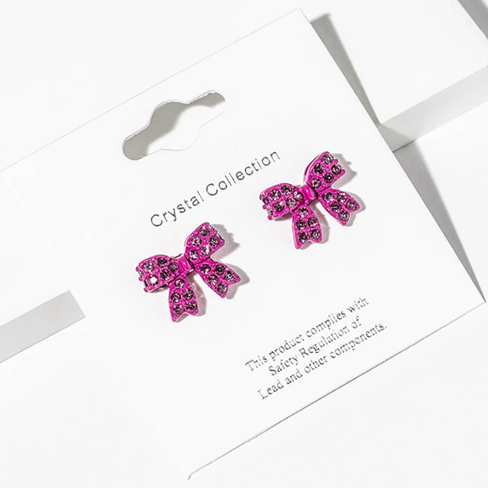 Sensibling Corp. - Vente Clous d'oreille - Boucles d'oreilles clous nœud en strass cristal14