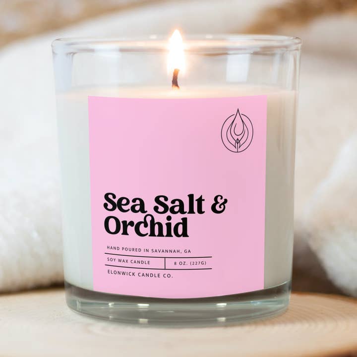Sea Salt + Orchid for wholesale by ElonWick Candle Co.