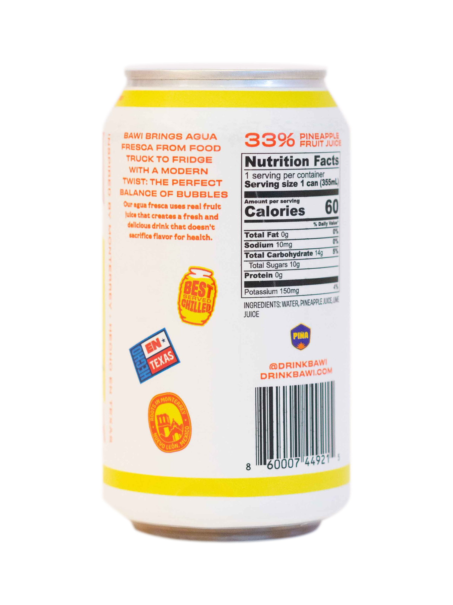 Bawi Agua Fresca - Wholesale Sparkling Water - La Piña Sparkling Agua Fresca - 12pk1