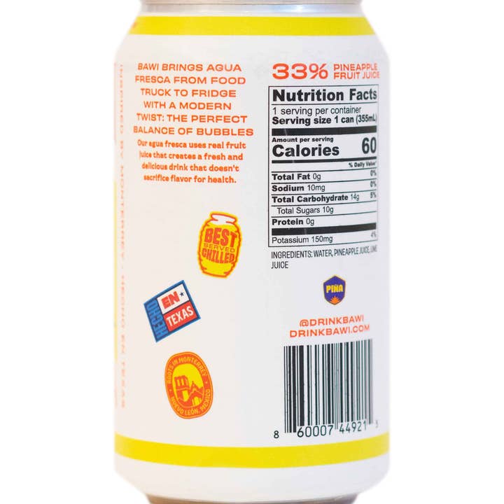 Bawi Agua Fresca - Wholesale Sparkling Water - La Piña Sparkling Agua Fresca - 12pk1