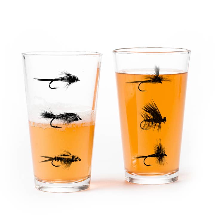 Black Lantern - Wholesale Beer Glass/Mug - Fly Fishing Flies Pint Glasses