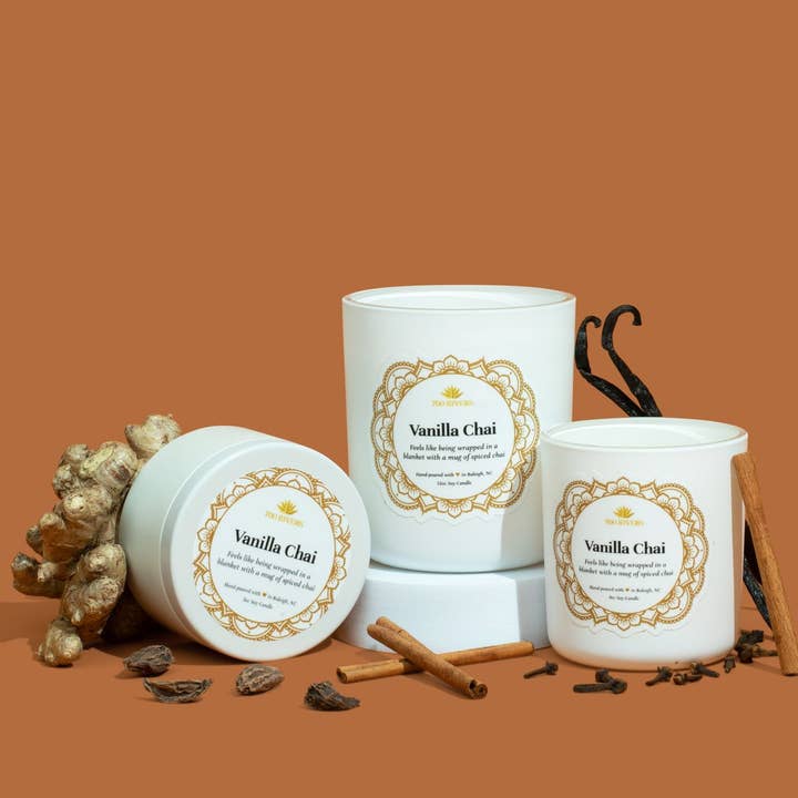 Vela Chai de vainilla, 8 onzas | Vela de otoño | Vela navideña para venta al por mayor de 700 Rivers