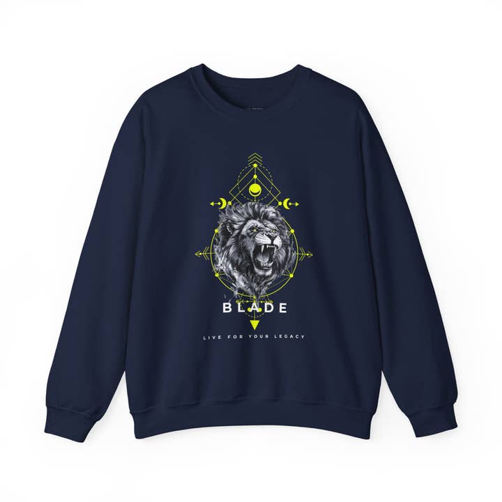 Geometrische King White TX Lion Unisex Crewneck Trui voor wholesale door Blade Infiniti LLC