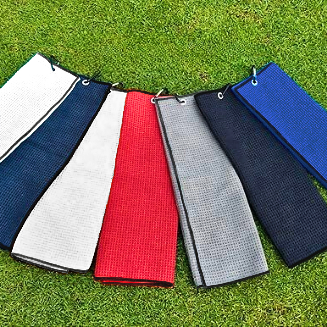 Pro Towels - Wholesale Sports Towel - Tri-Fold Microfiber Waffle Golf Towel: Grommet & Hook4