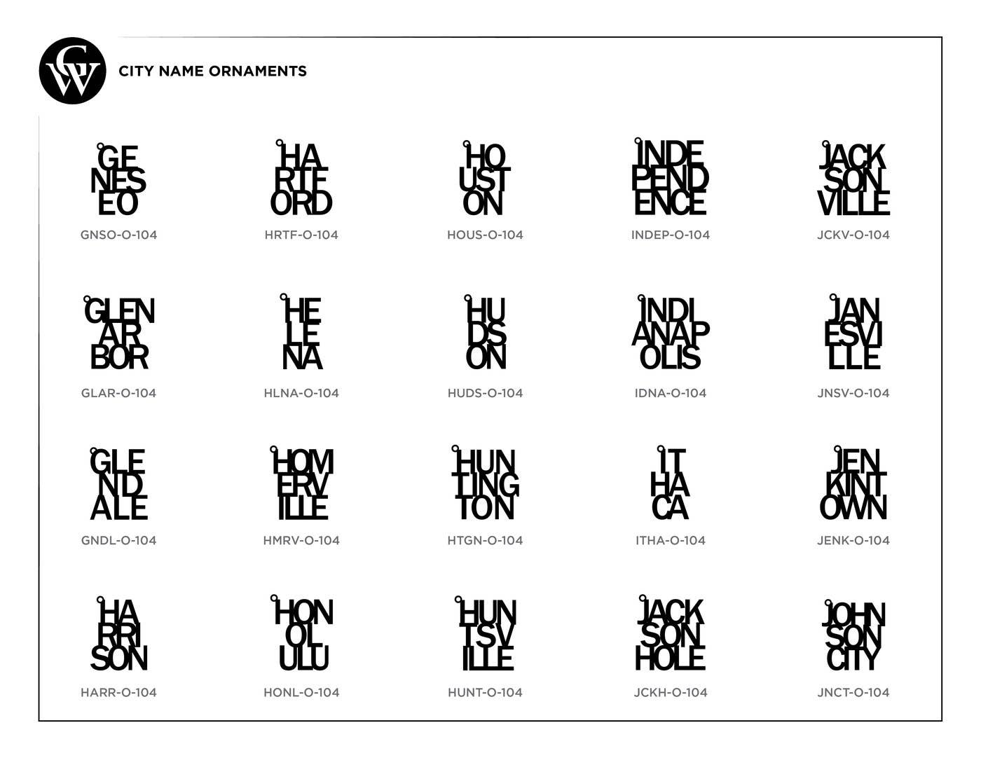 Grainwell - Wholesale Ornament - City Name Ornament4