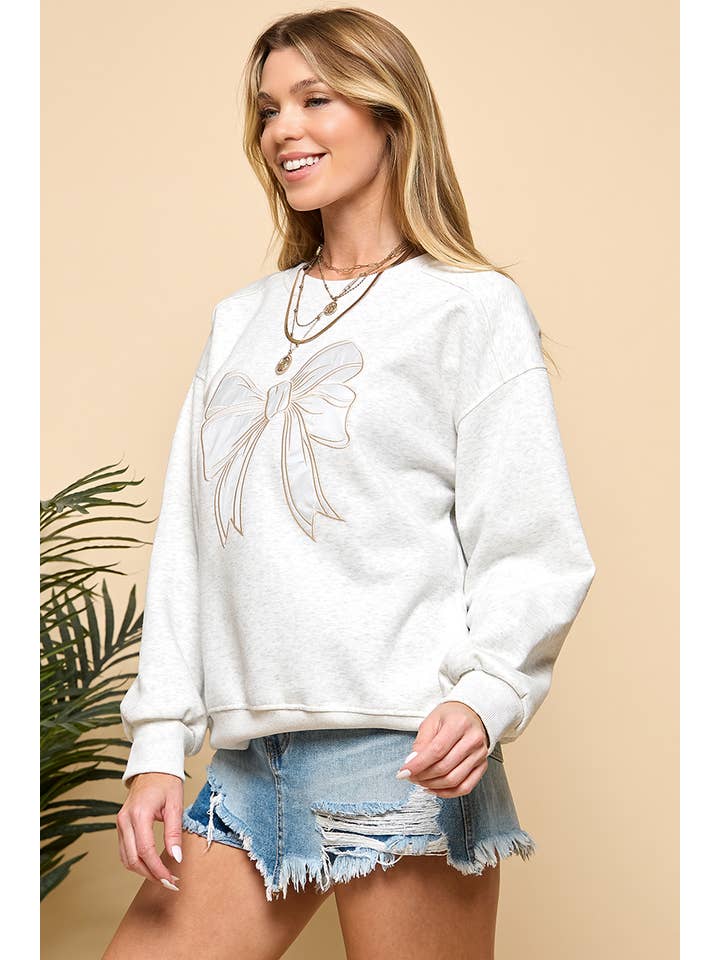 Cezele - Wholesale Sweatshirt - Women's - Patch Bow Sweatshirt5
