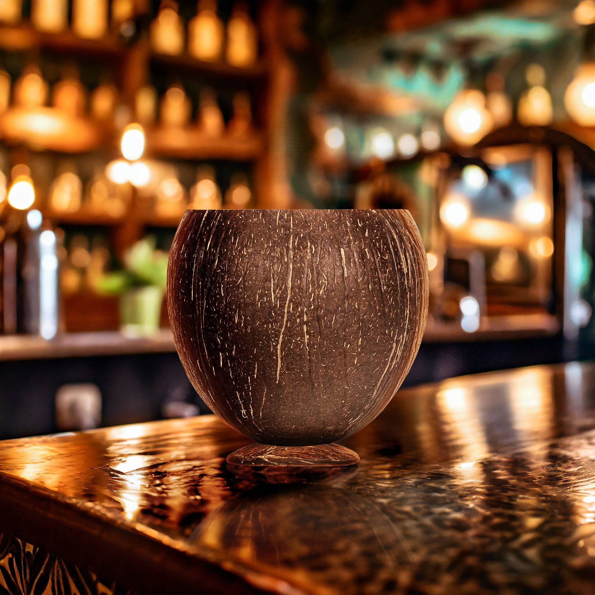 Coconut King - Wholesale Drinking Glass/Cup - Real Coconut Shell Drinking Cup, 16 oz