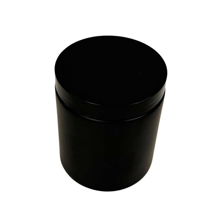 The Bottle Shoppe – wholesale Jar – 8oz Black Matte Glass Straight Sided Jar with Black PP Lid 2