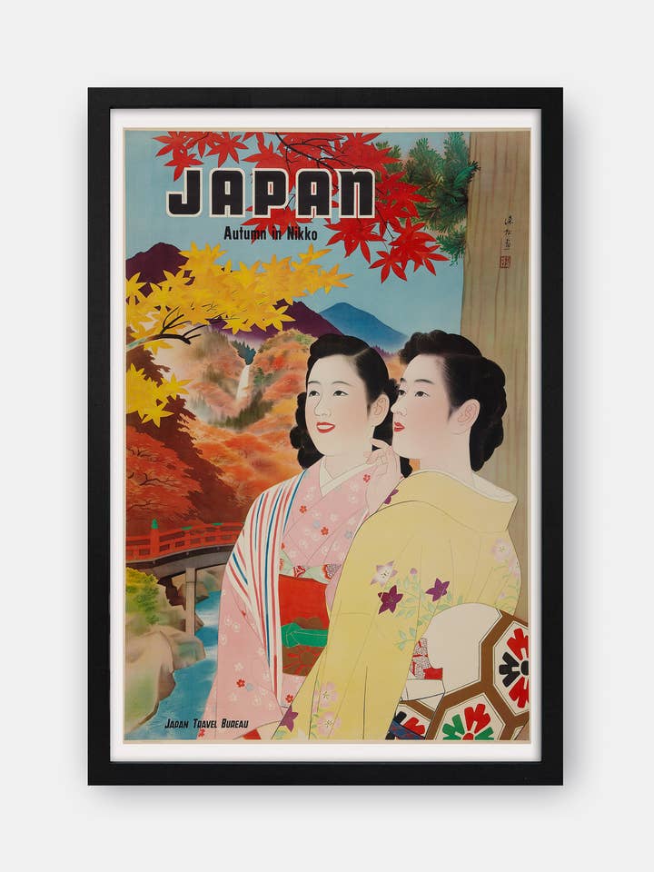 JAPAN (Höst i Nikko) 1950-talsaffisch för wholesale av The Curious Desk