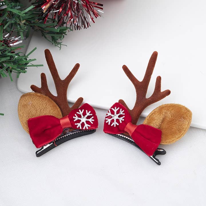 Christmas Cute Hairpin Antler Reindeer Ears Hair accessories for wholesale by Little Trendy