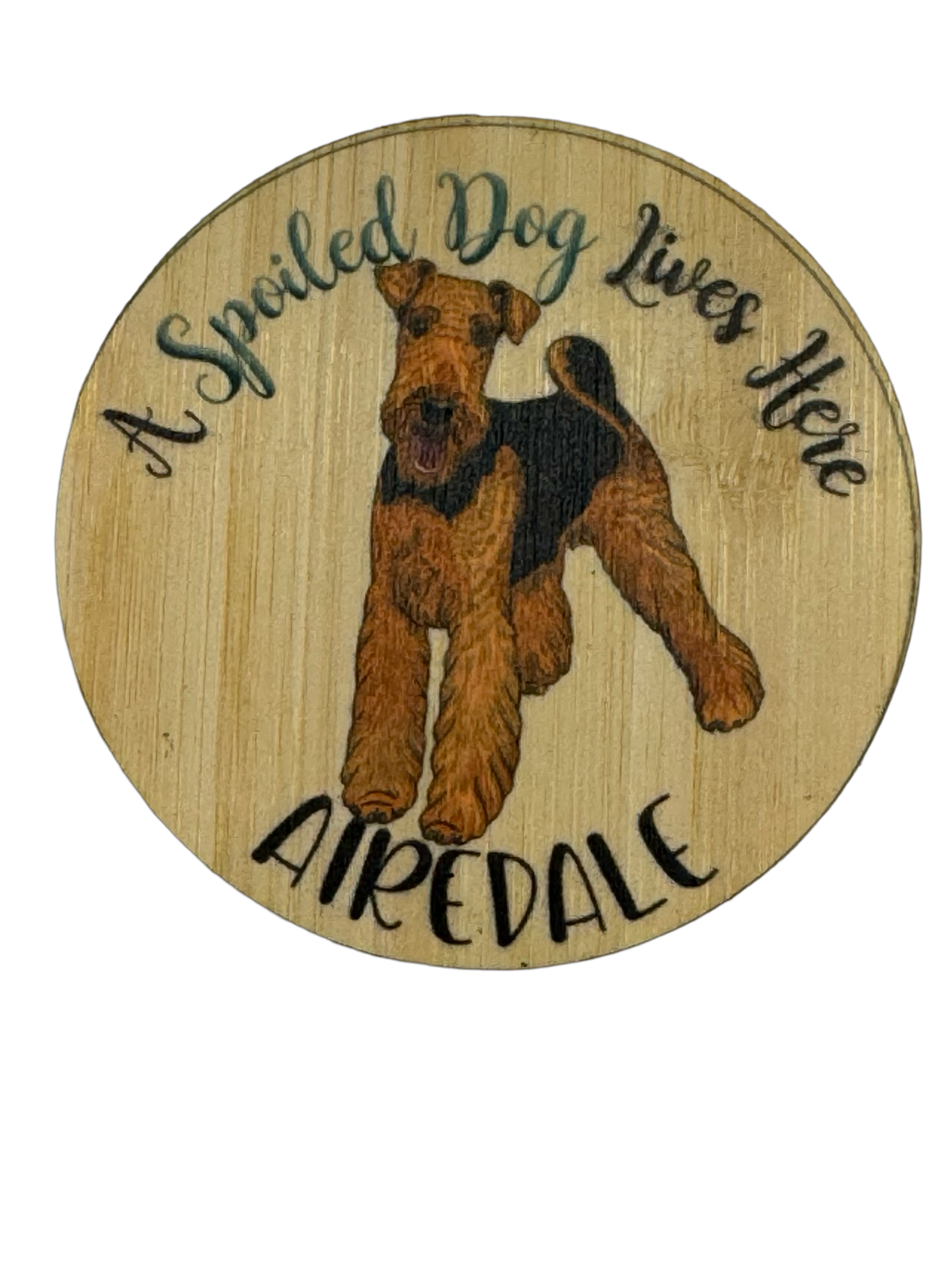 Bamboo Wood Stickers - Wholesale Sticker - Spoiled Dog - Airedale0