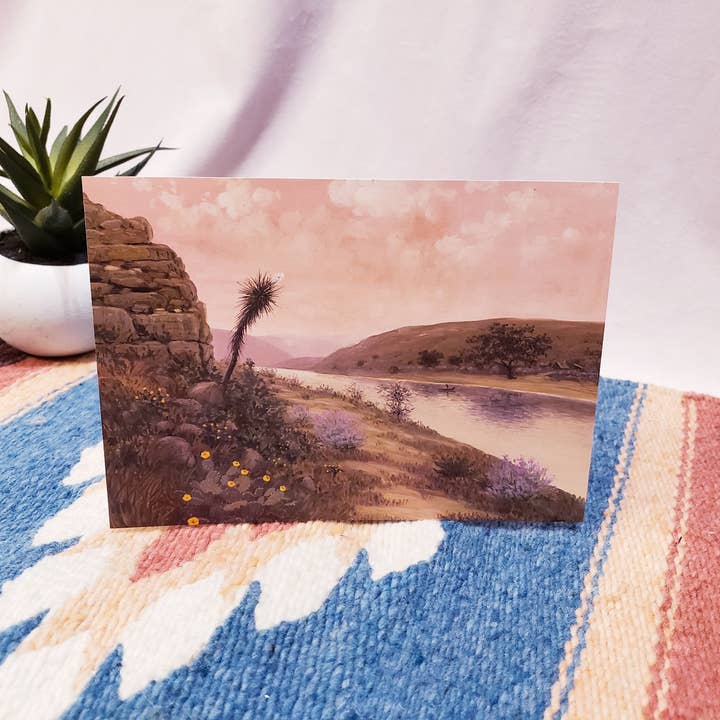 Yucca in the Pink Desert Fine Art Postcard/Stationary for wholesale by Andres Tamez Art Studio