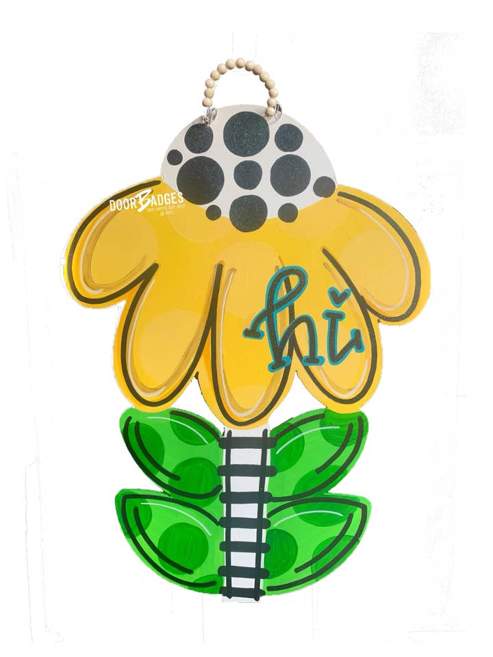 Spring Daisy Flower Wooden Door Hanger | Summer Decor for wholesale by DoorBadges