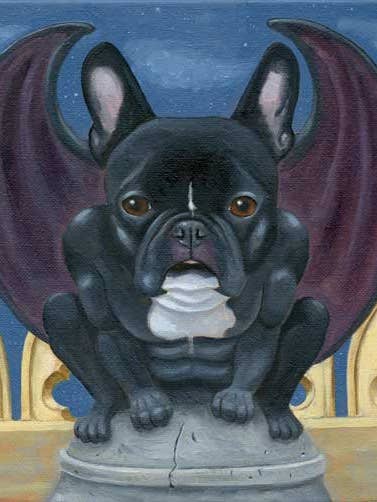 French Bulldog, Gargoyle, Dog Art print for wholesale by Brian Rubenacker studios