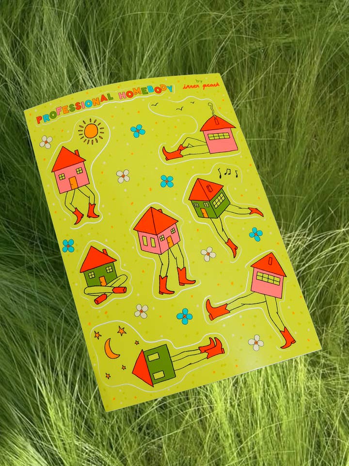 Professional Homebody Sticker Sheet for wholesale by Inner Peach Design