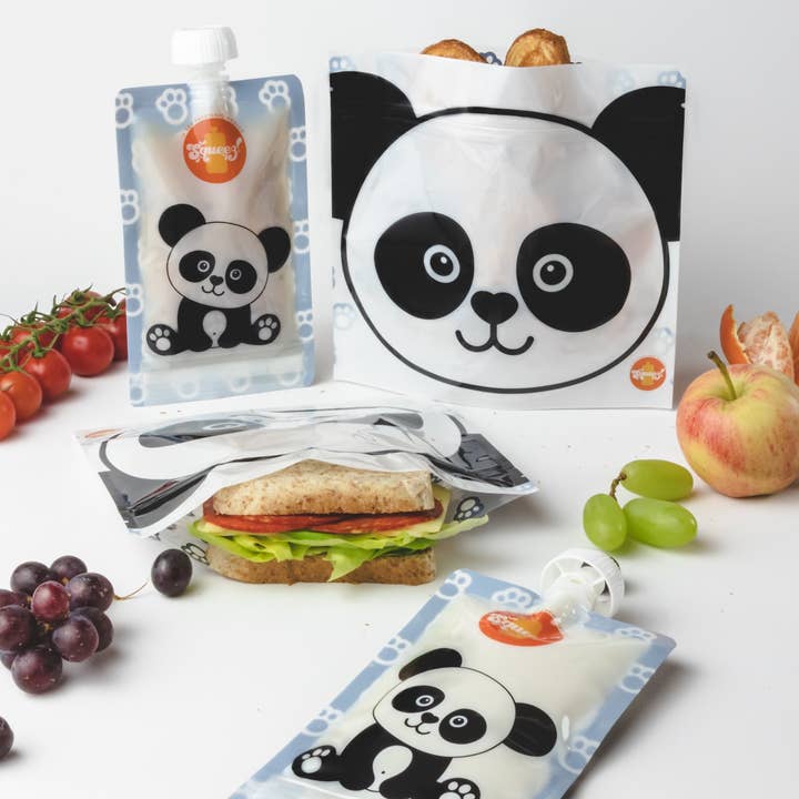 Squeez! - Wholesale Lunch Bag/Box - Kids - Reusable sandwich sized snack bag Panda Squeez1