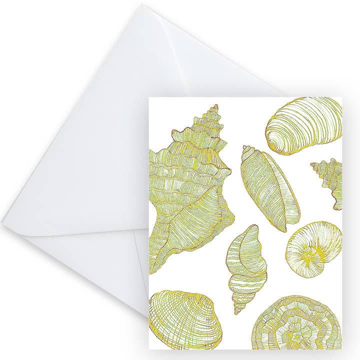 Green Shell Greeting Card Blank for wholesale by KCM Studio INK