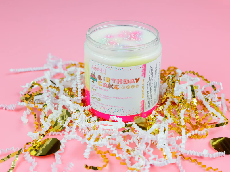 AMINNAH – wholesale Body scrub/exfoliant – Birthday Cake Sugar Scrub3
