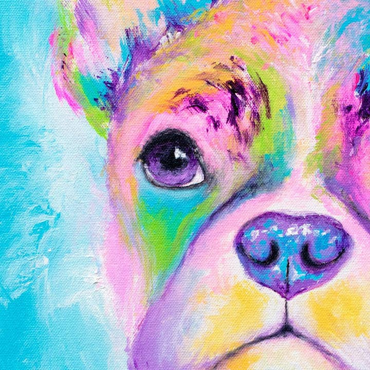 Krystle Cole Fine Art - Wholesale Art Print - Rainbow French Bulldog Frenchie Art Print1