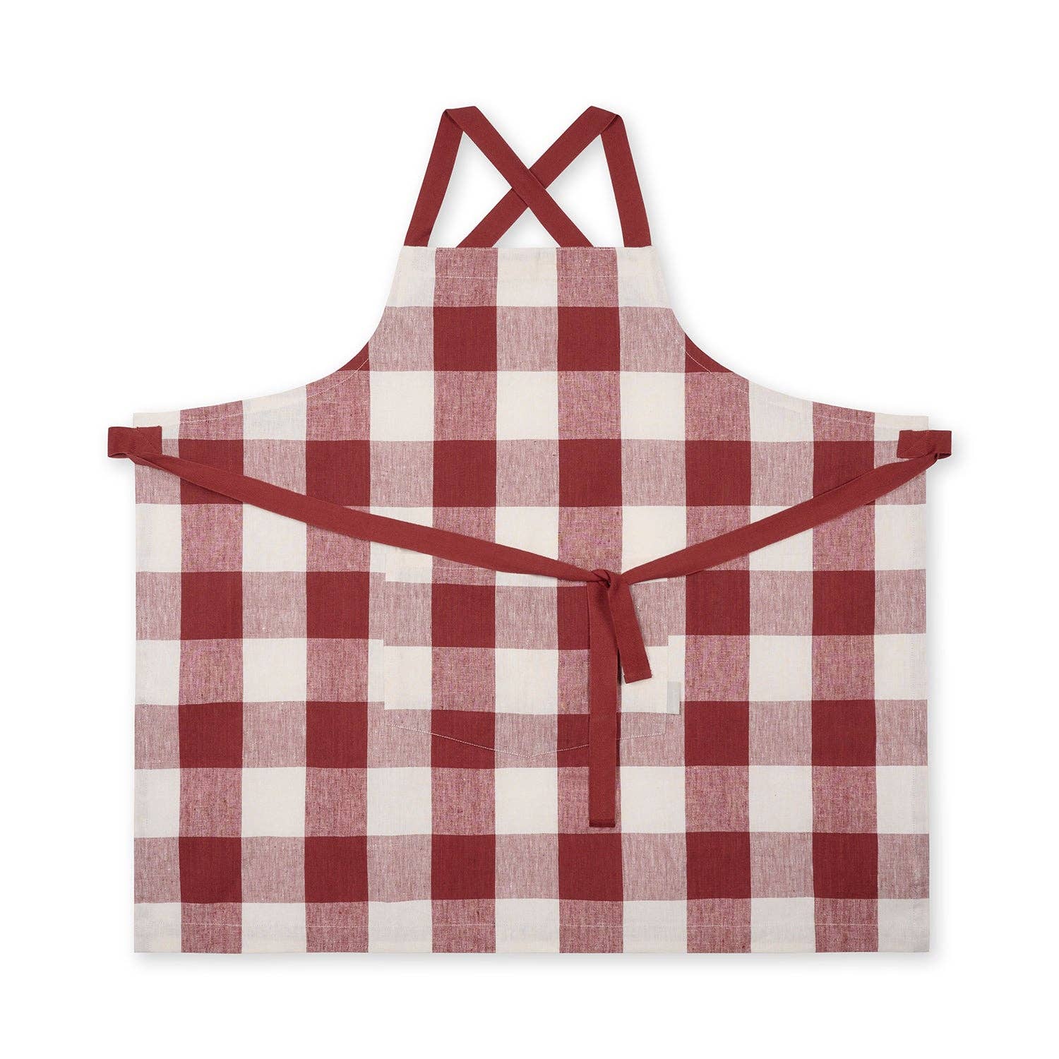 Sophie Allport - Wholesale Apron - Rustic Red Gingham Linen Cross Back Apron2