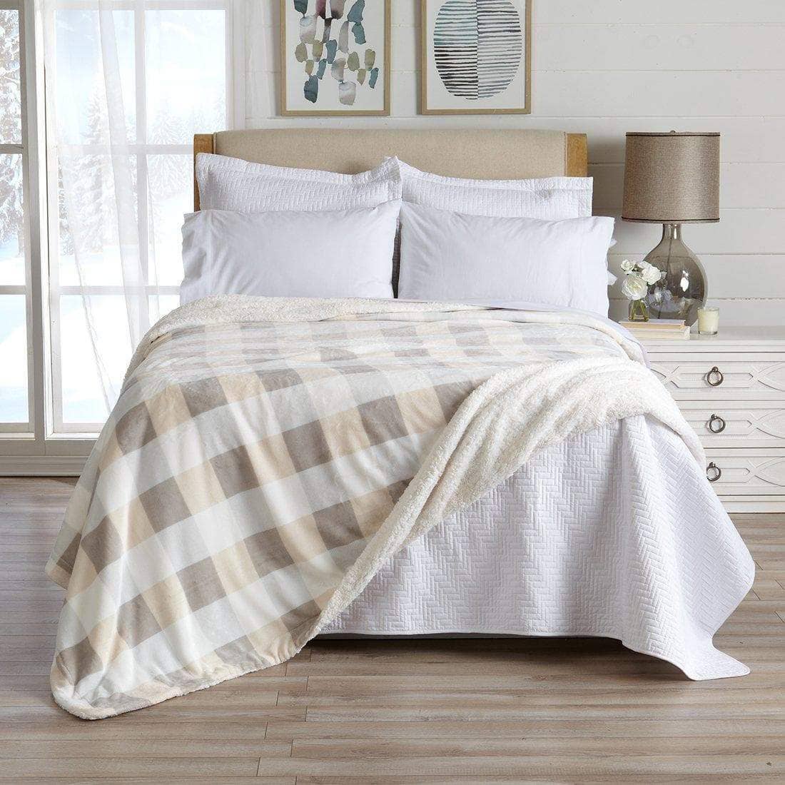 BH Collective - Wholesale Bedding Blanket - Bed Blanket - Velvet Plush & Sherpa Reverse - Kinsley112