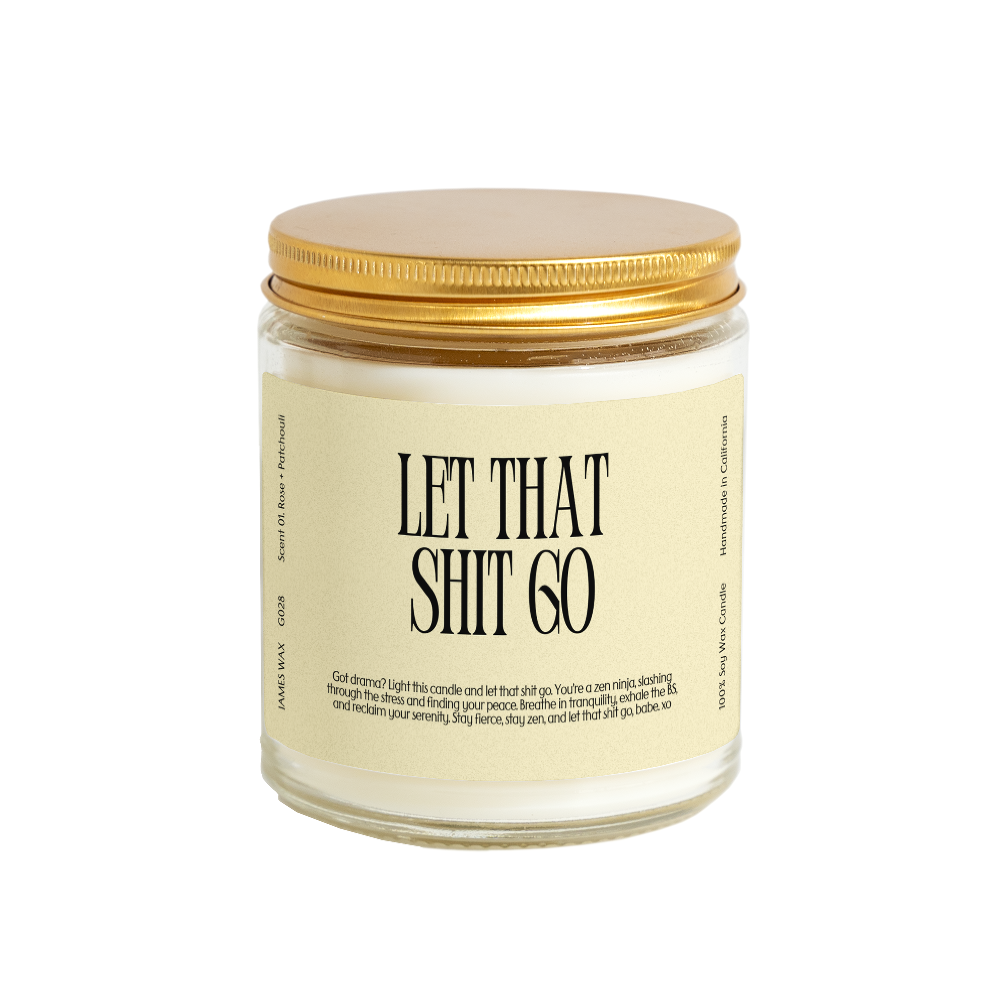 James Wax – Vela em jarro/copo por atacado – Vela Alívio de Stress Let That-Shit Go G0281