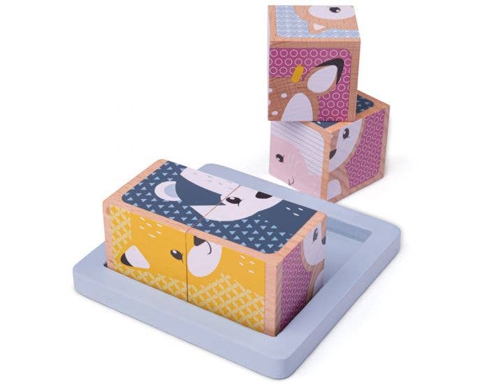 Bigjigs Toys - Wholesale Puzzle - Kids - Woodland Cube Puzzle1
