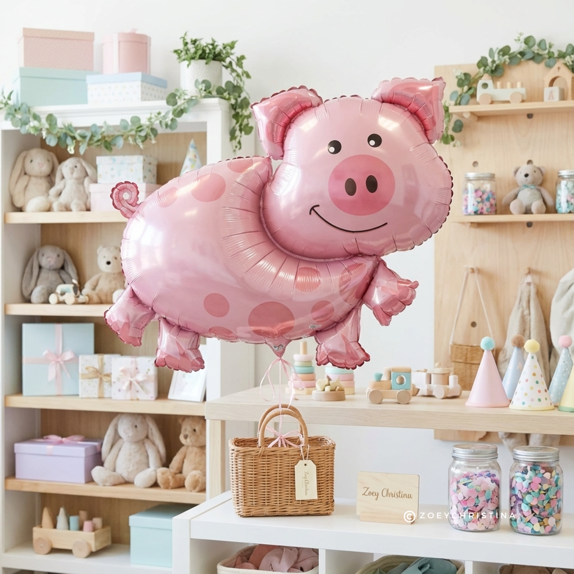 Zoey Christina - Wholesale Balloon - Pink Pig Foil Balloon – Farm Animal Birthday & Barnyard2