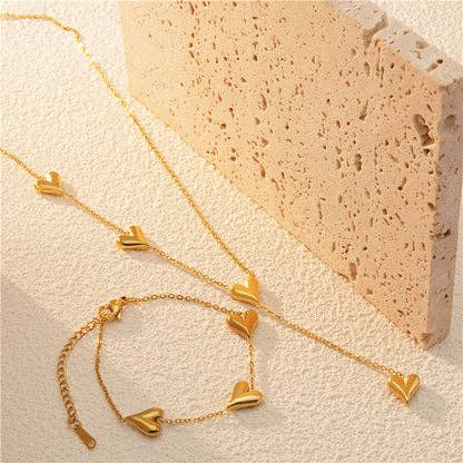 Hartvormige 304 roestvrijstalen 18K gouden ketting groothandel voor wholesale door Gooddiy