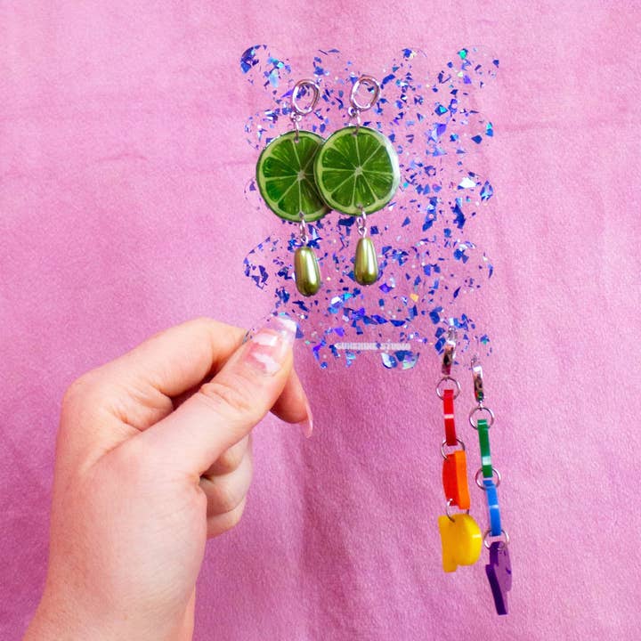 Blue Confetti Travel Earring Holder for wholesale by Sunshine Studio