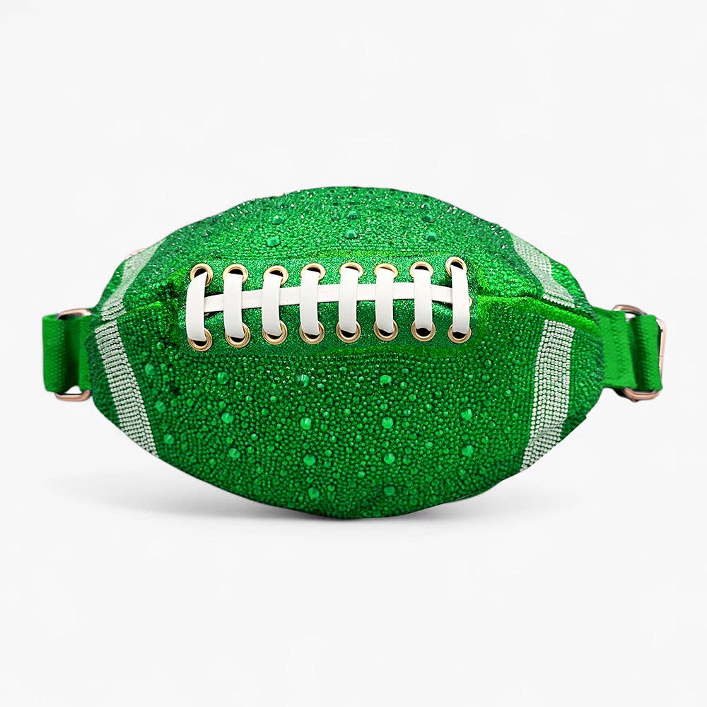 Sensibling Corp. - Wholesale Belt Bag - Women's - Bling Studded Game Day Football Shape Fanny Pack / Sling Bag7