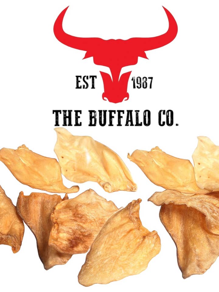 Buffalo Ears-Dog Treats-10 Ears- only 3% Fat for wholesale by The Buffalo Co.