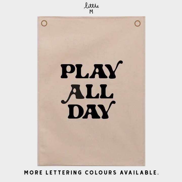 Play All Day Wall Hanging 50x70cm - more colours available for wholesale by Little M
