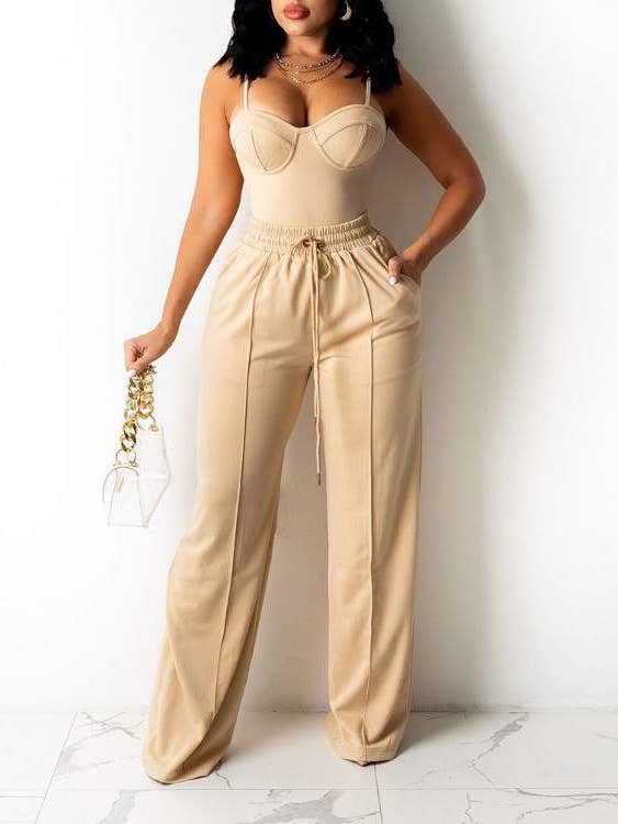 Flarix - Wholesale Top & Pant Set (NOT Loungewear) - Women's - Vibrant Abstract Print Bustier Two-Piece Set4