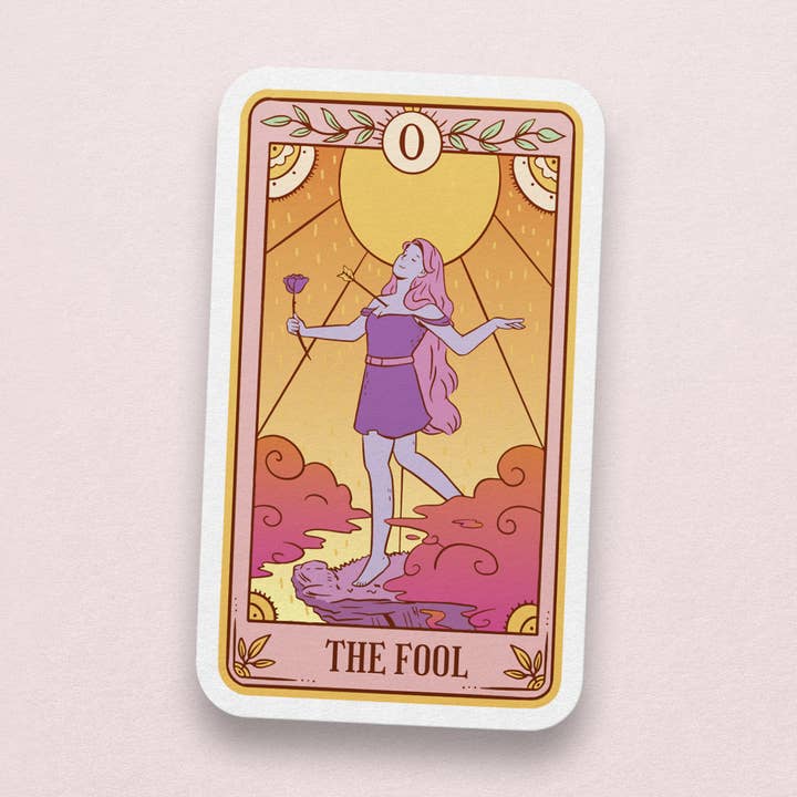 Pastel The Fool Tarot Card Style Sticker for wholesale by Mimic Gaming Co