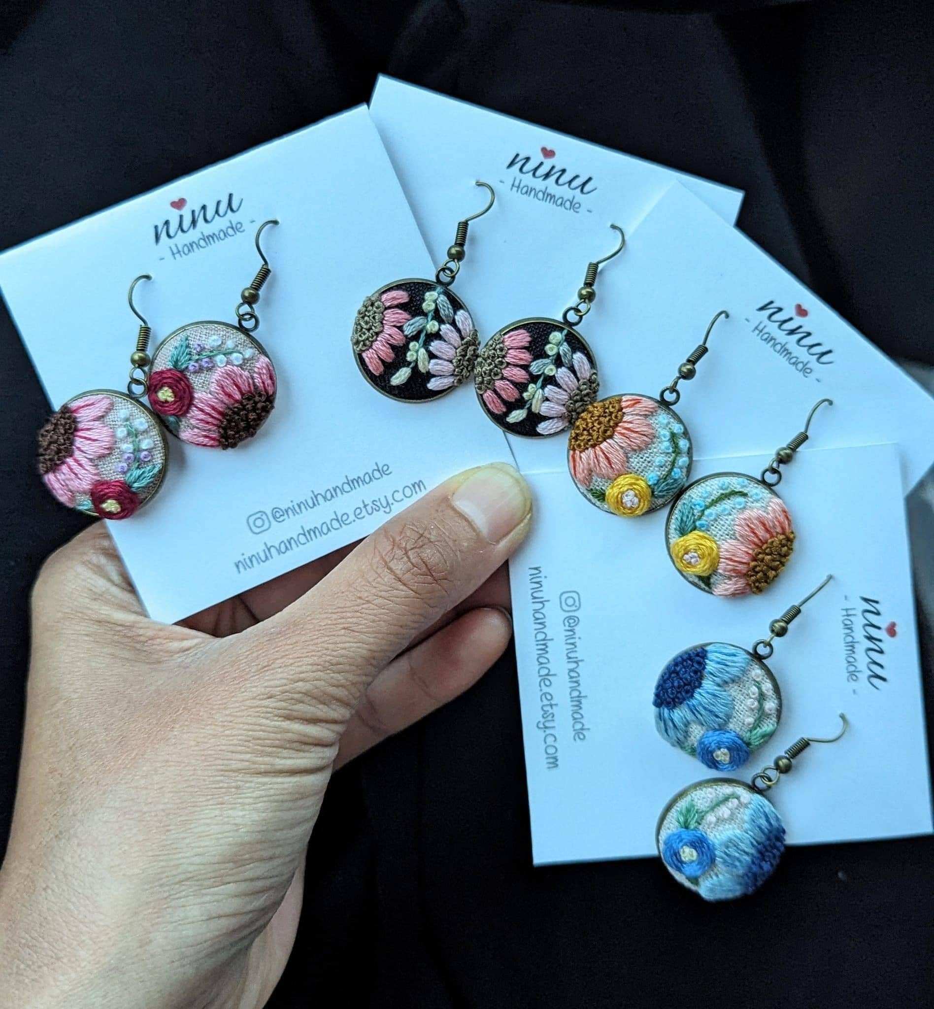 Ninu Handmade - Wholesale Single Earring - Mystery Embroidered Earrings2