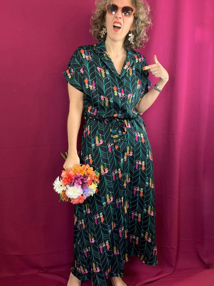 Oporto dress - Print Espiga for wholesale by La Compiano