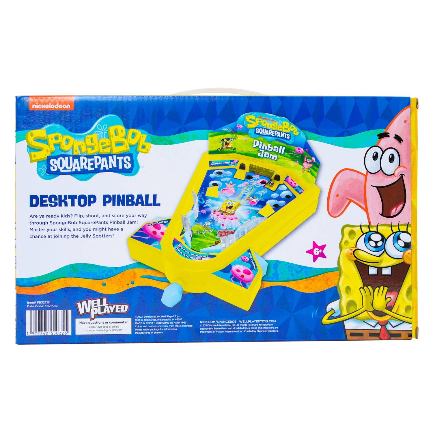 Well Played - Wholesale Classic Toy - Kids - SpongeBob SquarePants Desktop Pinball3