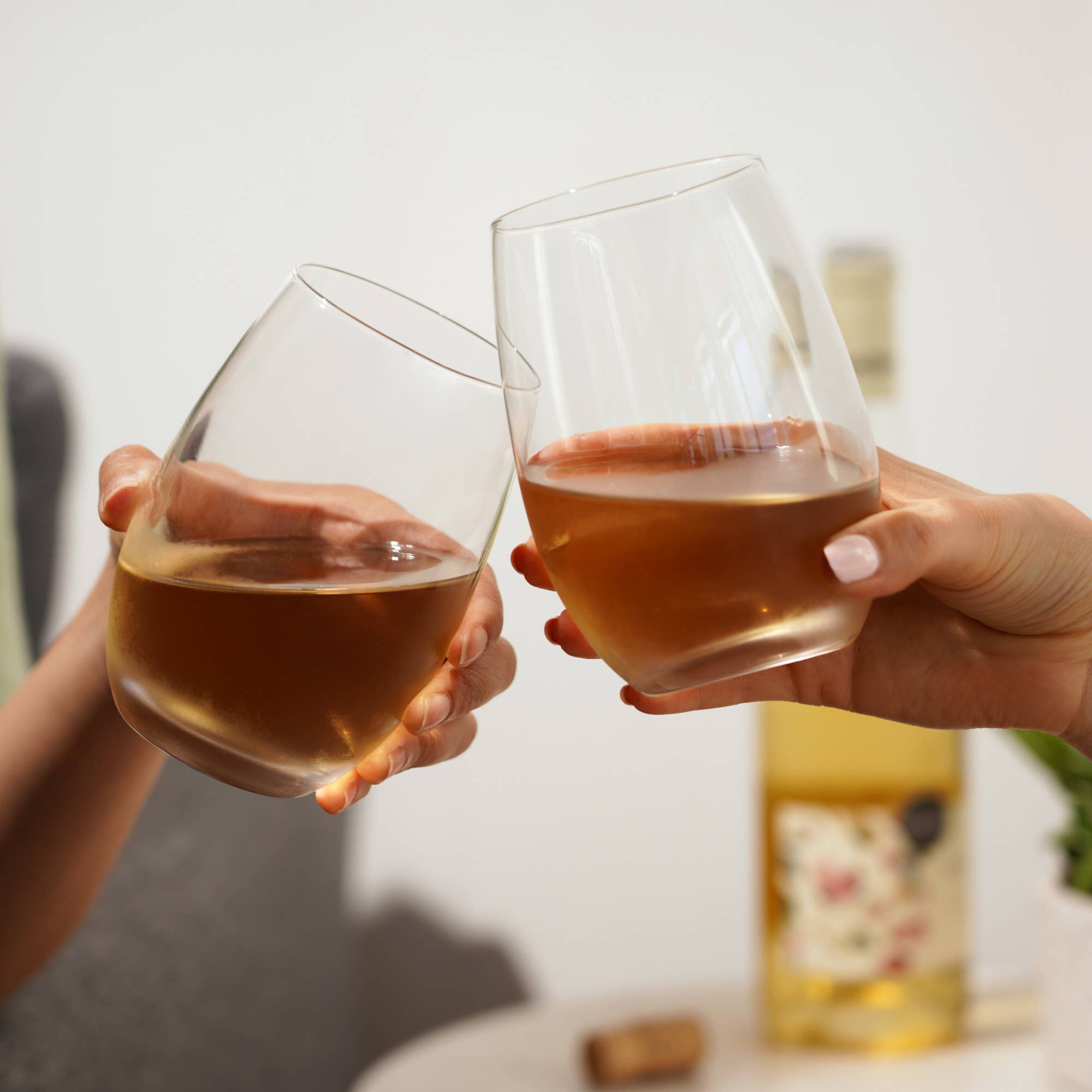 Clear Vino Stemless White Wine Glasses Set of 4 for wholesale on Faire3