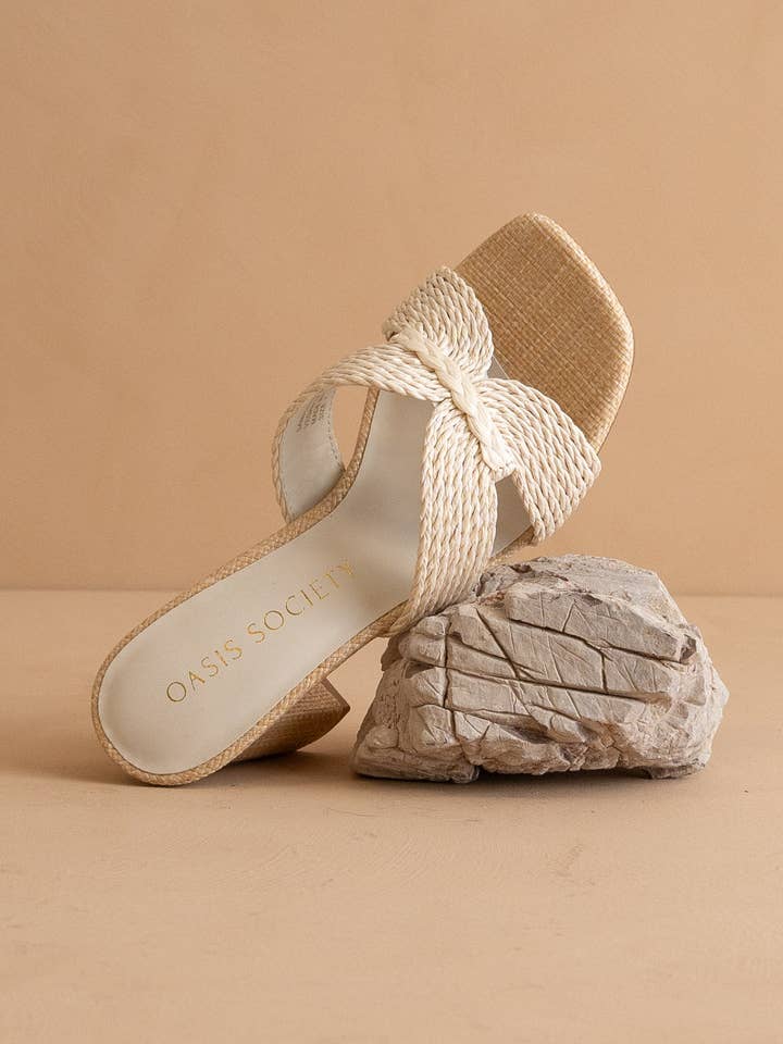 The Santiago | Off White Raffia Heel for wholesale on Faire3