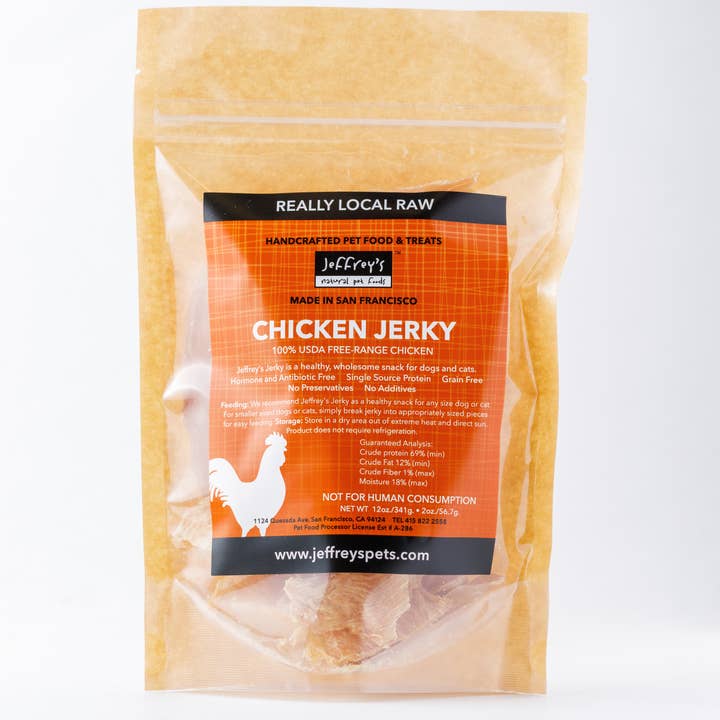 Jeffrey's Natural Pet Foods - Wholesale Pet Treats - Dog - Jeffrey's House Made Chicken Jerky