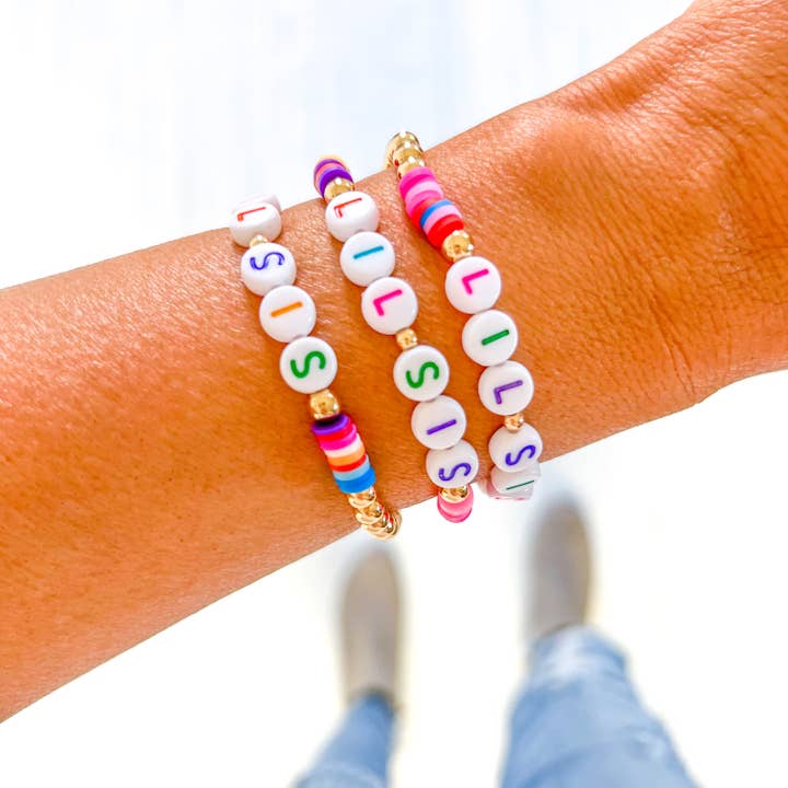 Savvy Bling - Vendita all'ingrosso Bracciale con perline - Braccialetto con perline d'oro Big Sis, Lil Sis2