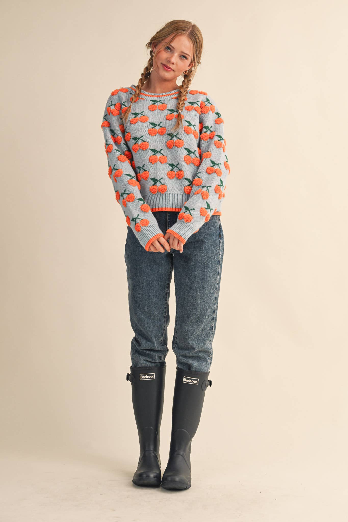 &MERCI - Wholesale Knit Sweater - Women's - FUZZY CHERRY SWEATER MSW1112228