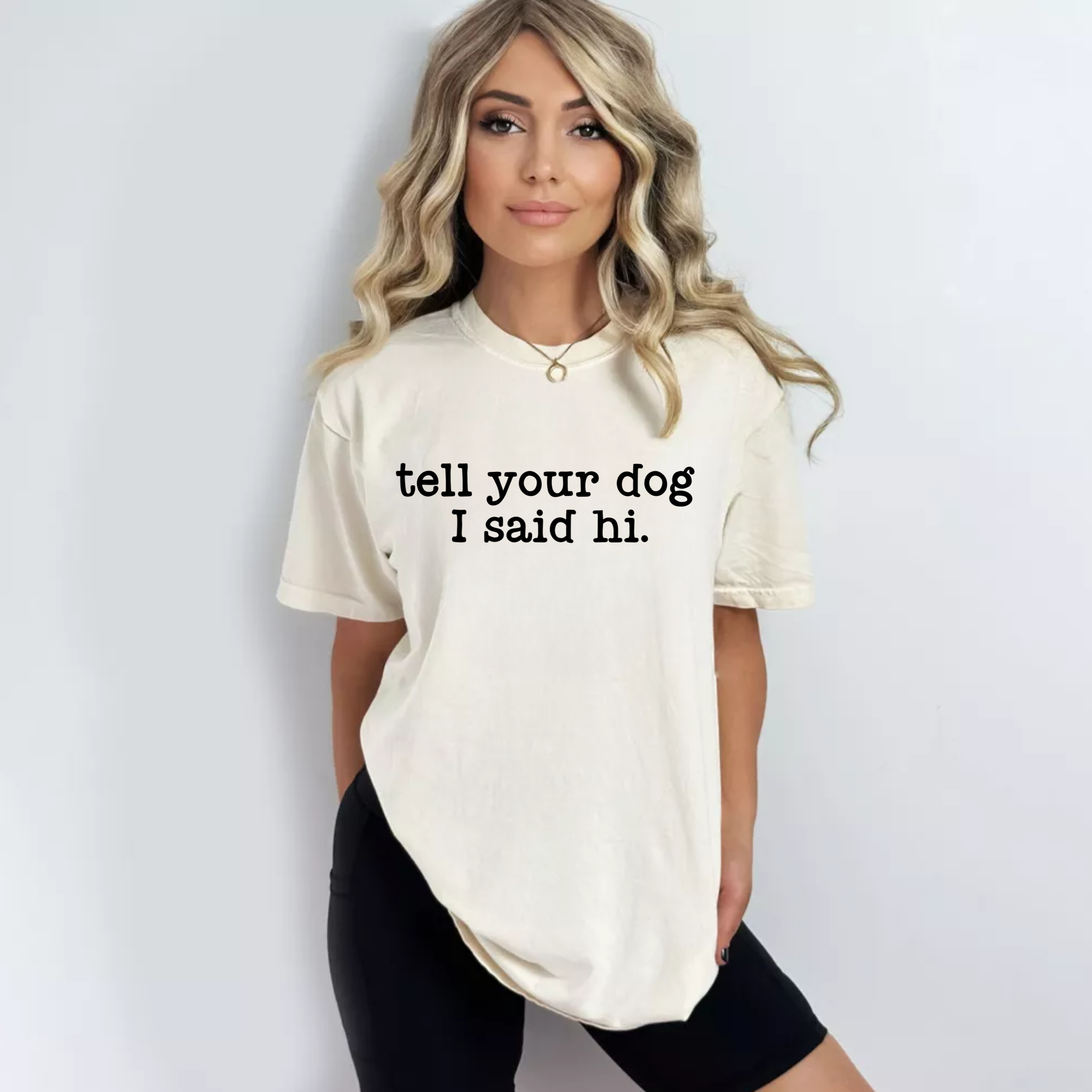 TEELUX – Engroshandel Sublimationstryk – (Skjorte medfølger ikke) fortæl din hund, at jeg sagde hej. - Sort serigrafi Transfer2