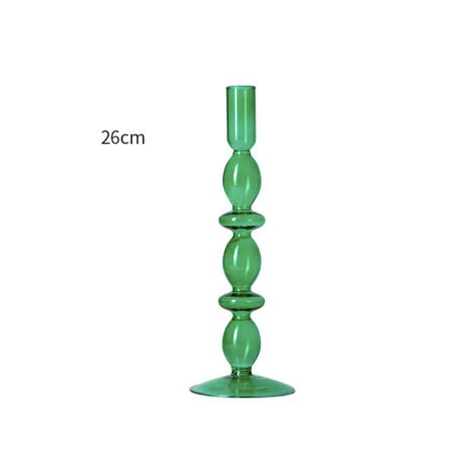 IVORE.GROUP (We cover All Import duty) - Wholesale Candle Holder - 26cm Two Rings Glass Candlestick Holder5