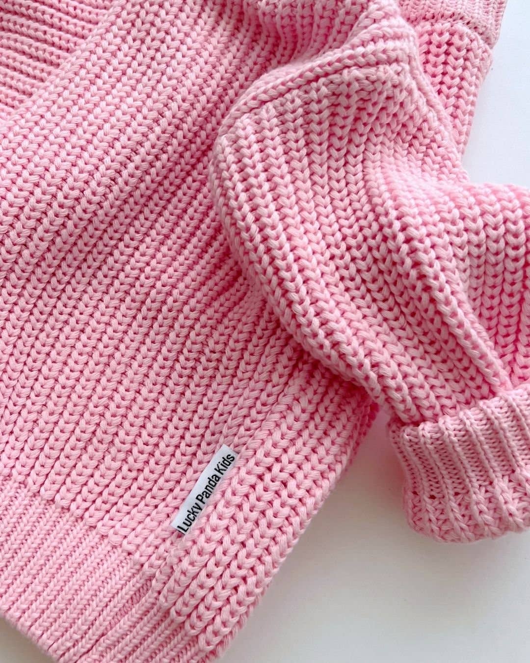Lucky Panda Kids - Wholesale Knit Sweater - Kids - Chunky Knit Sweater | Pink15