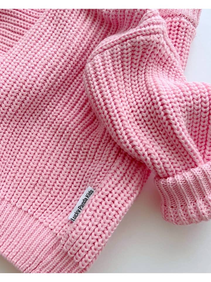 Lucky Panda Kids - Wholesale Knit Sweater - Kids - Chunky Knit Sweater | Pink15